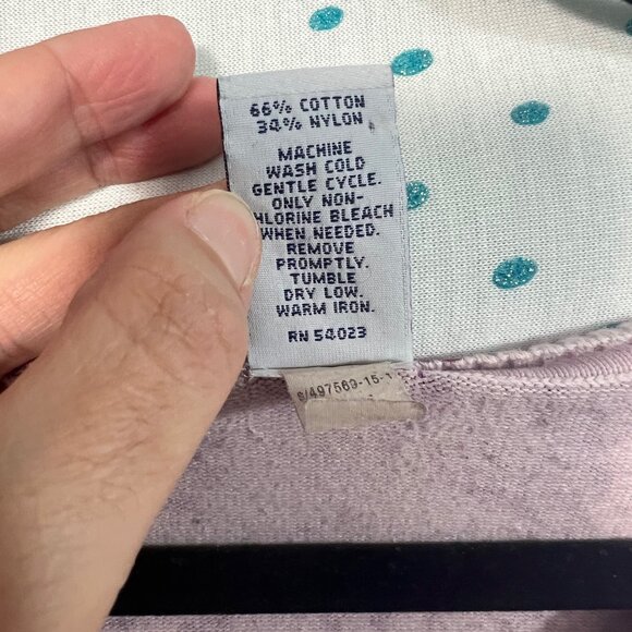 Gap Factory Purple Paisley Floral V-Neck Long Sleeve Sweater - Picture 4 of 4